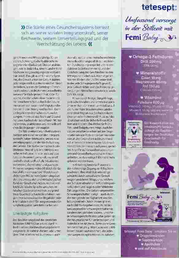 Vorschauseite 2: Müttergesundheit als Gütezeichen