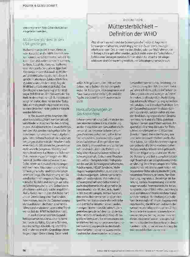 Vorschauseite 3: Müttergesundheit als Gütezeichen