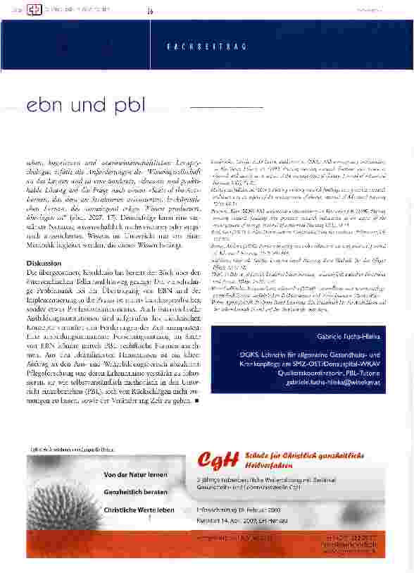 Vorschauseite 4: ebn und pbl in der diplomausbildung