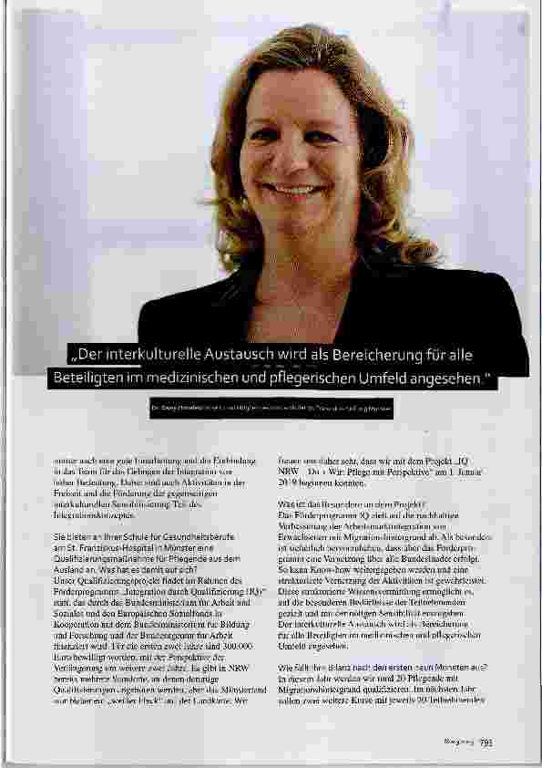 Vorschauseite 2: Ausländische Pflegekräfte „Beruflich und sozia integrieren“