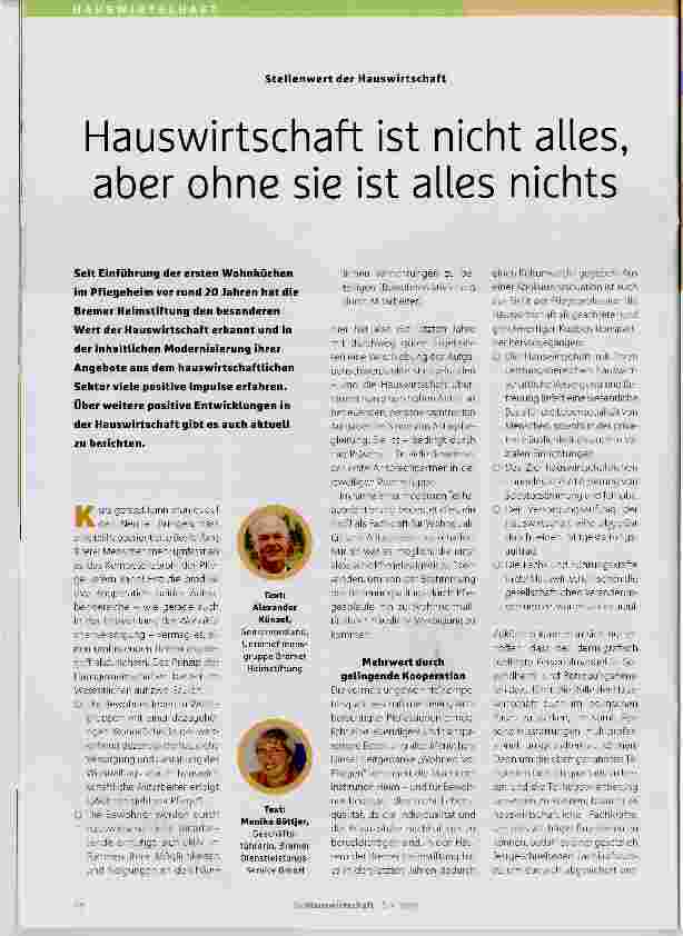 Vorschauseite 1: Hauswirtschaft ist nicht alles, aber ohne sie ist alles nichts