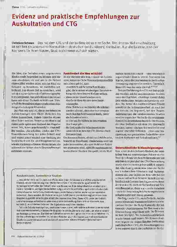 Vorschauseite 1: Evidenz und praktische Empfehlungen zur Auskultation und CTG