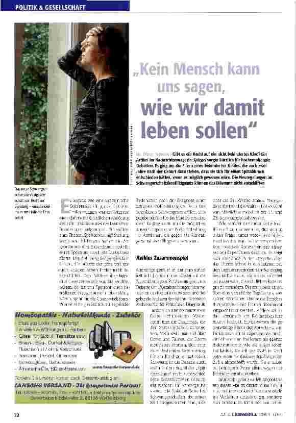 Vorschauseite 1: Kein Mensch kann uns sagen, wie wir damit leben sollen