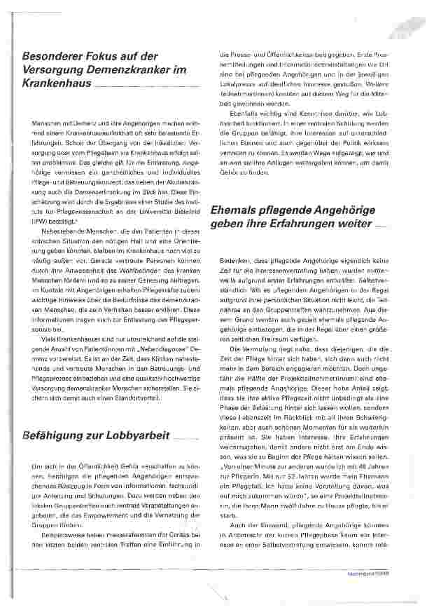 Vorschauseite 4: Pflegende Angehörige melden sich zu Wort