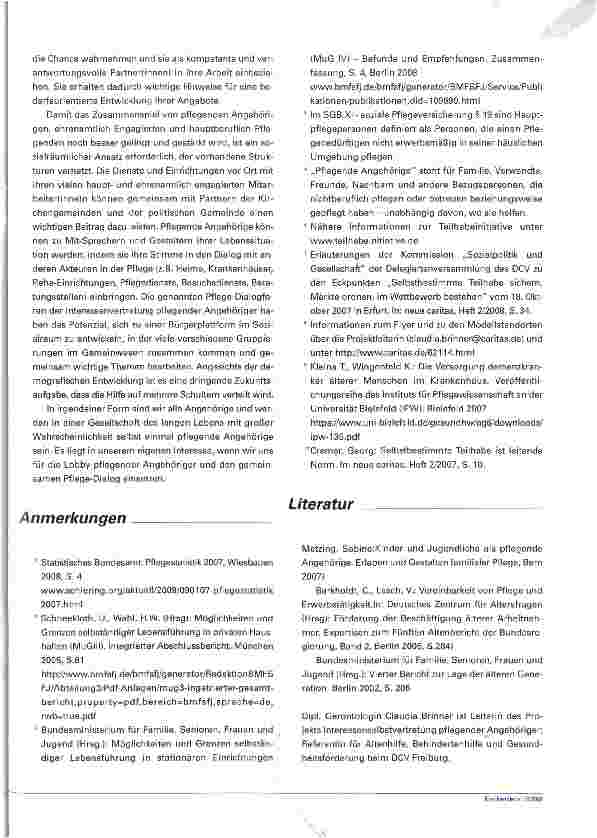 Vorschauseite 6: Pflegende Angehörige melden sich zu Wort