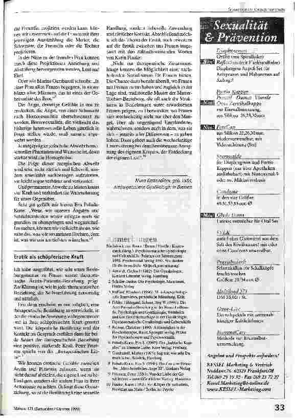 Vorschauseite 4: Erotik zwischen Frauenärztin und Patientin Wahrnehmung und Reflexion von Zärtichkeit und Härte, von Nähe und Distanz