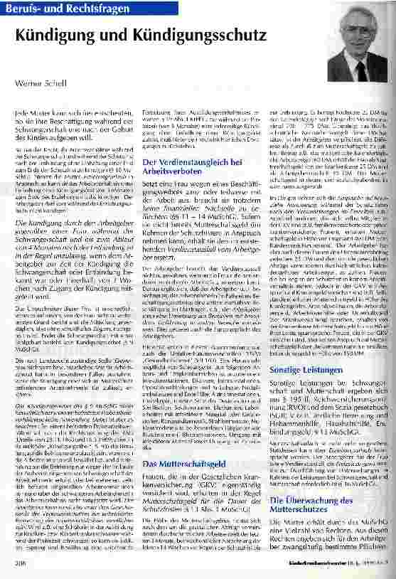 Vorschauseite 1: Kündigung und Kündigungsschutz