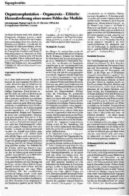 Vorschauseite 1: Organtransplantation - Organersatz - Ethische Herausforderung eines neuen Feldes der Medizin
