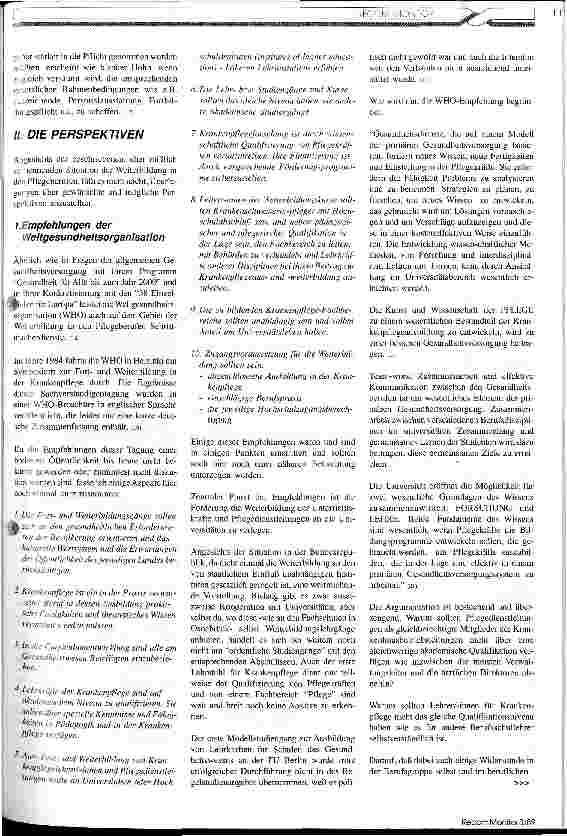 Vorschauseite 3: Thesen zur Situation der Weiterbildung in der Krankenpflege in der BRD