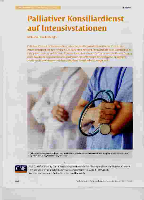 Vorschauseite 1: Palliativer Konsiliardienst auf Intensivstationen