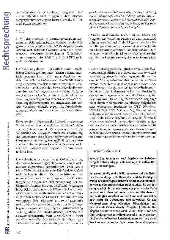 Vorschauseite 3: Risiko des Auftretens von Druckgeschwüren kann von Krankenhauspersonal nicht voll beherrscht werden