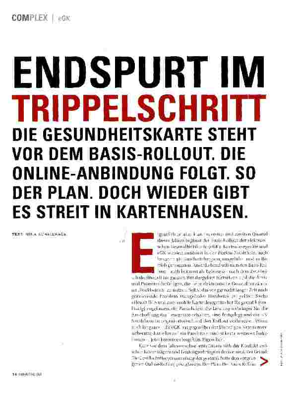 Vorschauseite 1: ENDSPURT IM TRIPPELSCHRITT