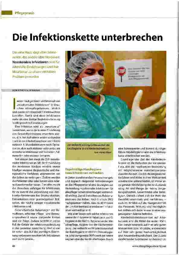 Vorschauseite 1: Die Infektionskette unterbrechen