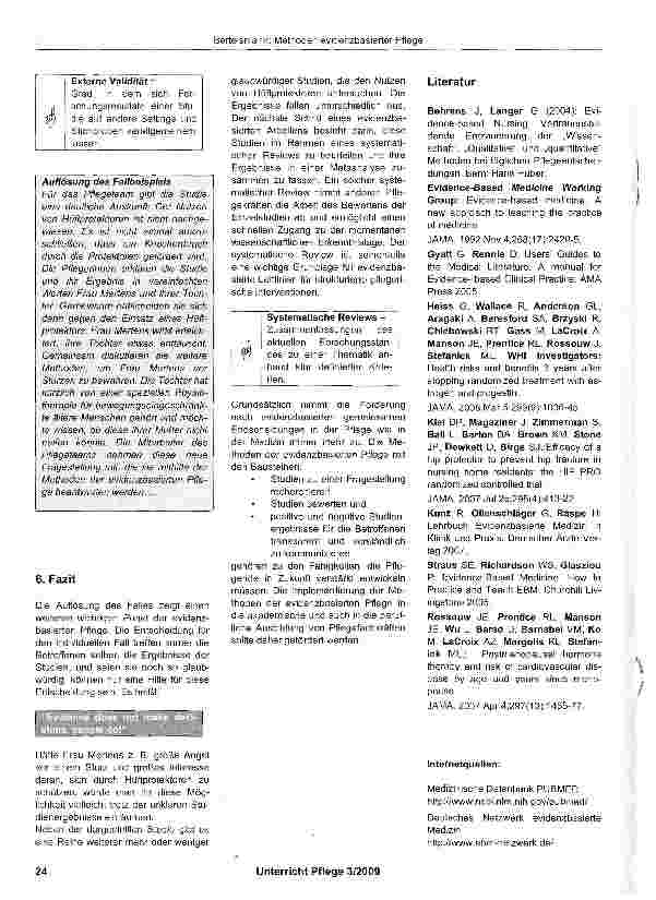 Vorschauseite 5: Die Methoden der evidenzbasierten Pflege -am Beispiel der Prävention von Knochenbrüchen durch Hüftprotektoren