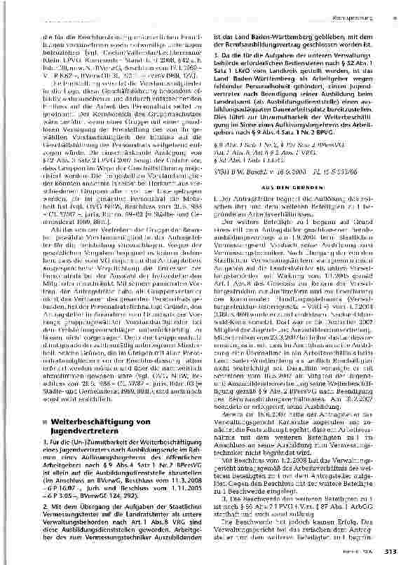 Vorschauseite 1: Weiterbeschäftigung von Jugendvertretern