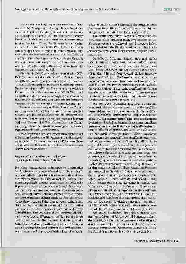 Vorschauseite 5: Störungen des autonomen Nervensystems und erhöhtes Fatigueerleben bei Multipler Sklerose