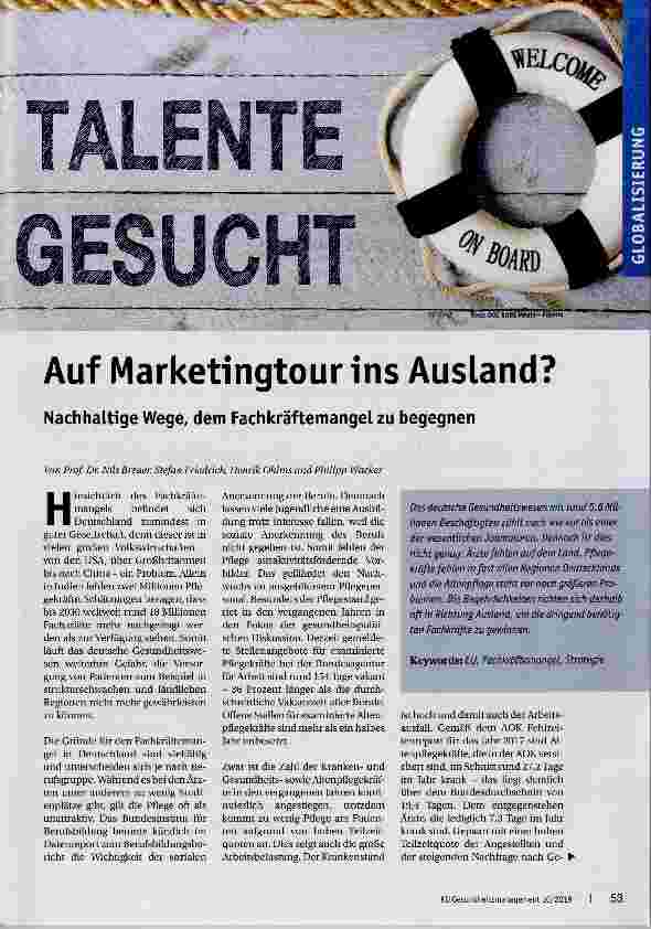 Vorschauseite 1: Auf Marketingtour ins Ausland?