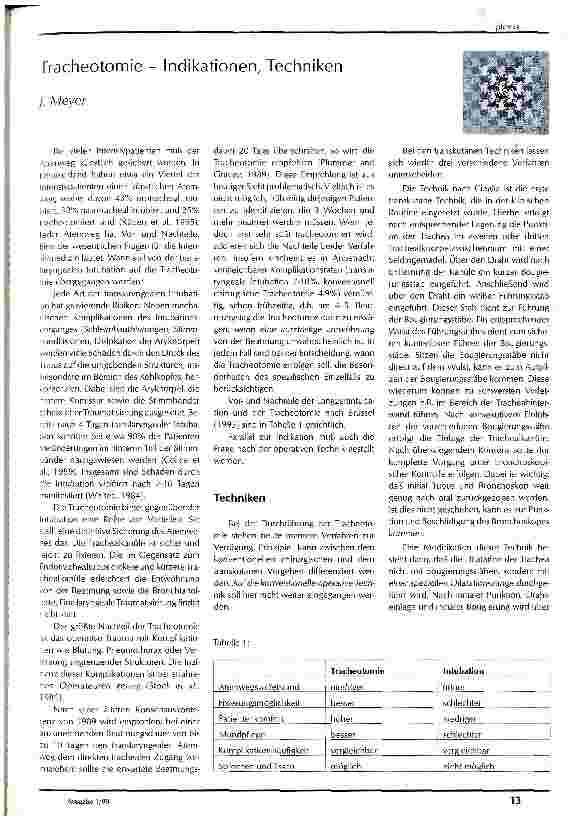 Vorschauseite 1: Tracheotomie - Indikationen, Techniken