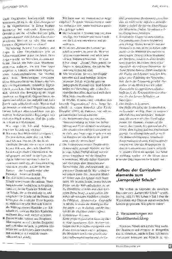 Vorschauseite 2: Lernprojekt Schule: Curricula für die Schulentwicklung Teil 1: Die Bedeutung von organisatorischem Lernen