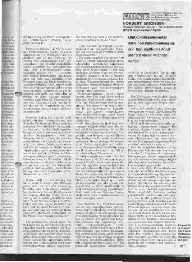 Vorschauseite 2: Unethische Versuche? Kontrolle ist besser