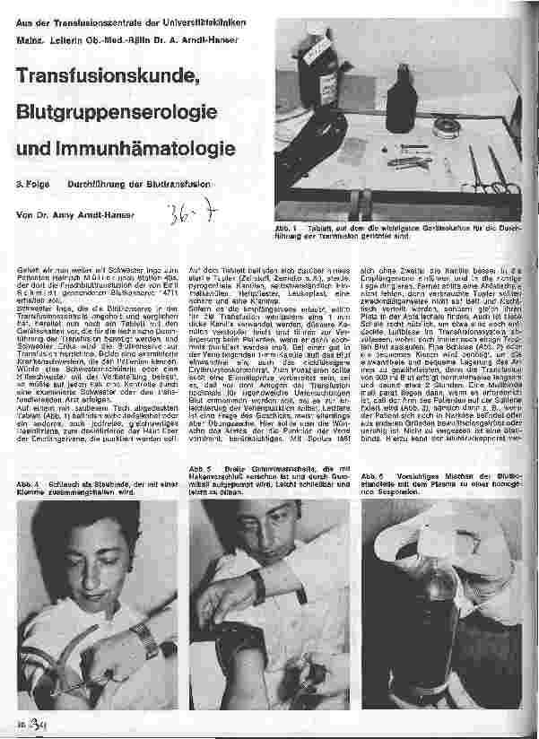 Vorschauseite 1: Transfusionskunde, Blutgruppenserologie und Immunhämatologie 3. Folge: Durchführung der Bluttransfusion