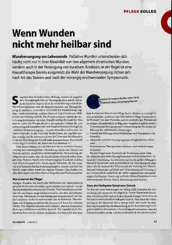 Vorschauseite 1: Wenn Wunden nicht mehr heilbar sind