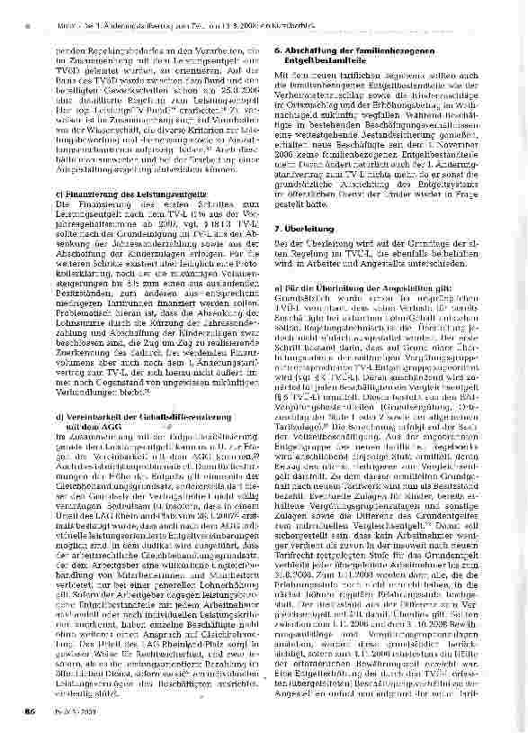 Vorschauseite 3: Der 1. Änderungstarifvertrag zum TV-L vom 13.3.2008: ein Kurzüberblick, auch in Bezug auf parallele Änderungen des TVA-L BBiG/TVA-L-Pflege