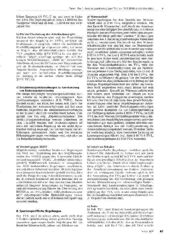 Vorschauseite 4: Der 1. Änderungstarifvertrag zum TV-L vom 13.3.2008: ein Kurzüberblick, auch in Bezug auf parallele Änderungen des TVA-L BBiG/TVA-L-Pflege