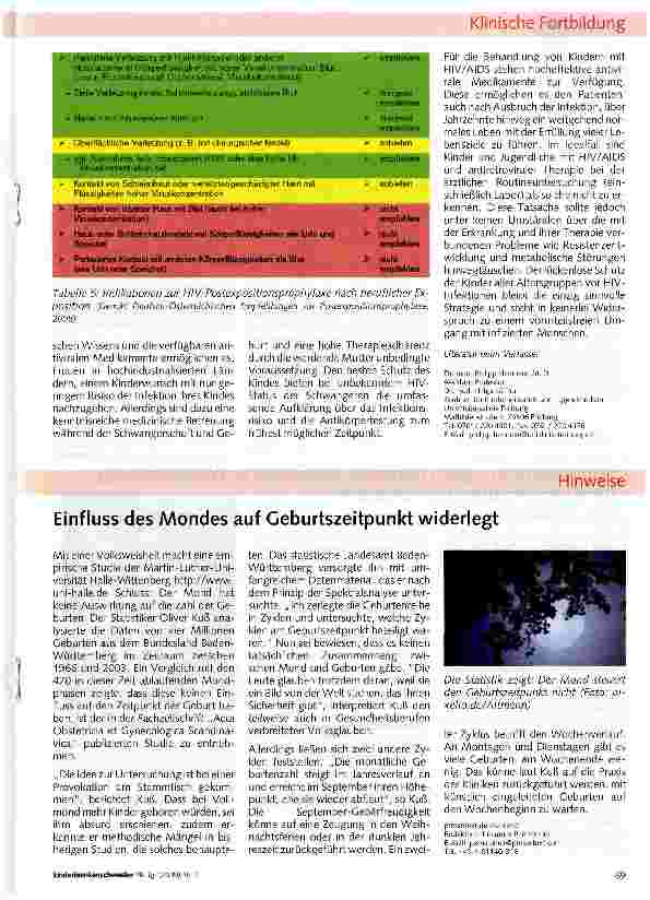Vorschauseite 1: Einfluss des Mondes auf Geburtszeitpunkt widerlegt