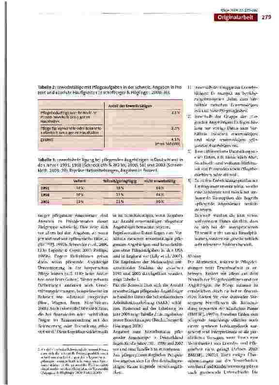 Vorschauseite 3: «work & care» - Erwerbstätigkeit und Pflege vereinbaren: Literaturstudie zu Herausforderungen für pflegende Angehörige, Betriebe und professionelle Pflege