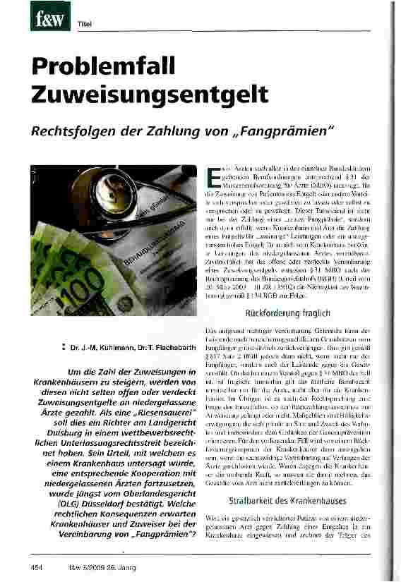 Vorschauseite 1: Problemfall Zuweisungsentgelt