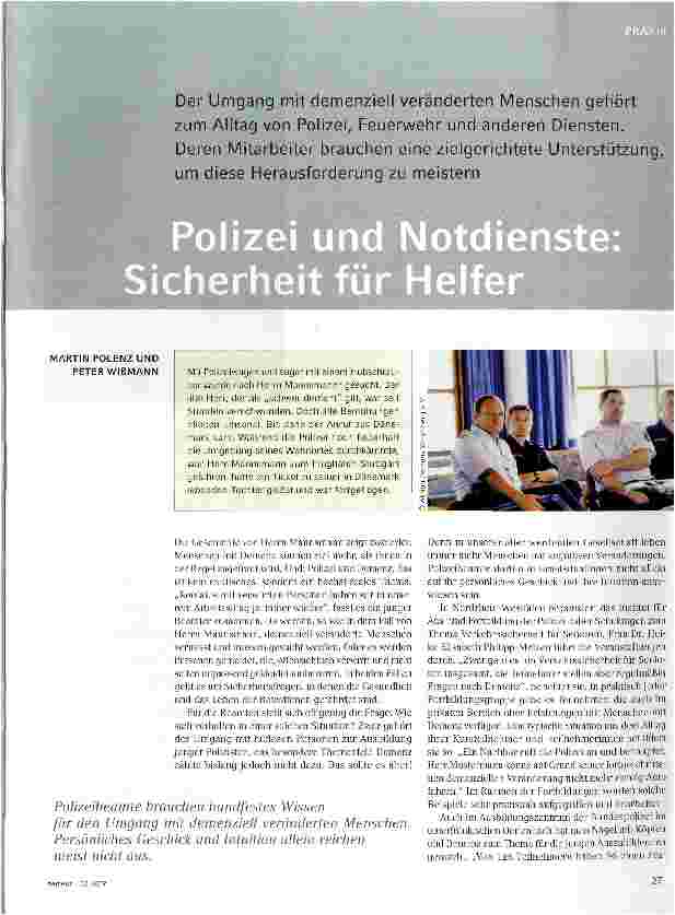 Vorschauseite 1: Polizei und Notdienste: Sicherheit für Helfer