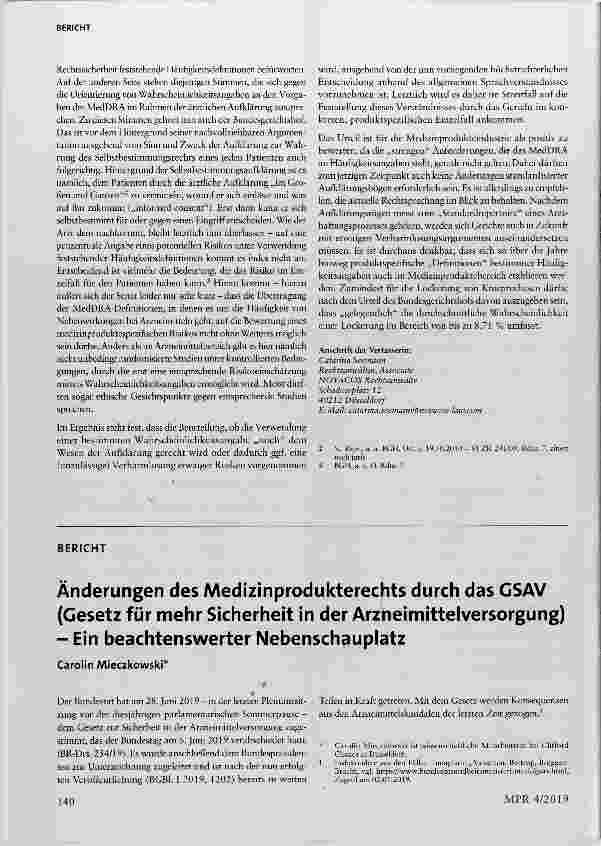 Vorschauseite 5: Wahrscheinlichkeitsangaben im Rahmen ärztlicher Aufklärung