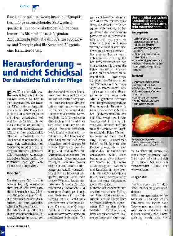 Vorschauseite 1: Herausforderung - und nicht Schicksal Der diabetische Fuß in der Pflege