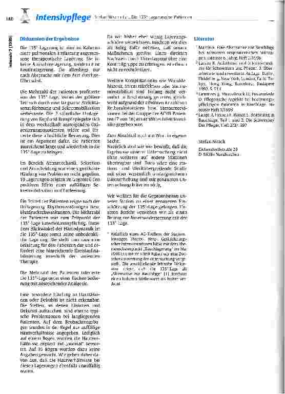 Vorschauseite 5: Die 135-Grad-Lagerung bei Patienten einer Thorax-, Herz-, Gefäßchirurgischen Intensivstation Eine Verlaufstudie