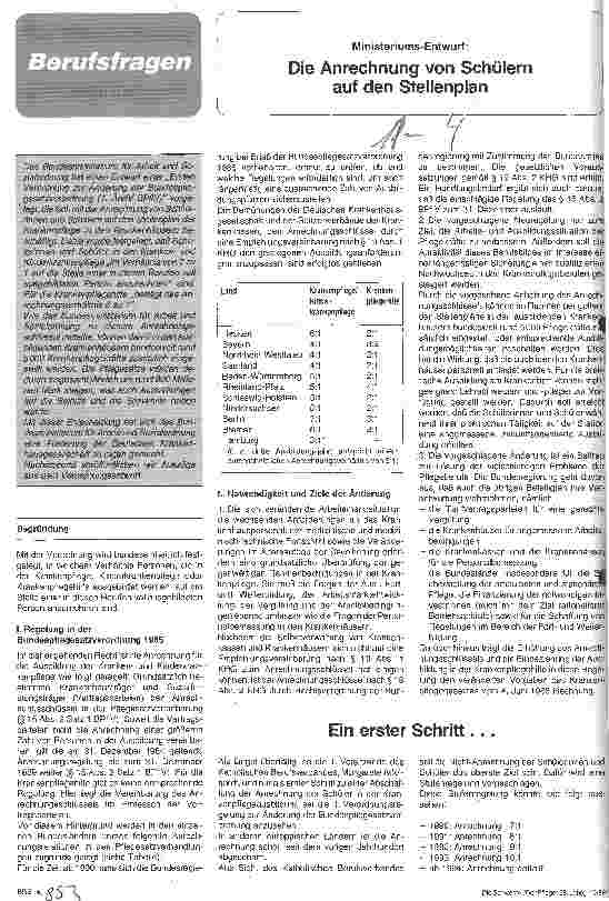 Vorschauseite 1: Ministeriums-Entwurf: Die Anrechnung von Schülern auf den Stellenplan