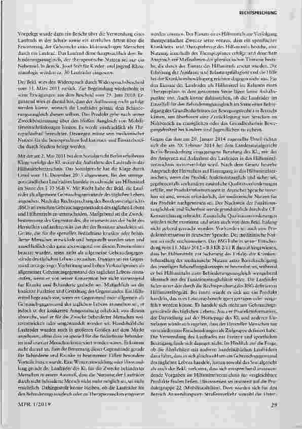 Vorschauseite 2: Krankenversicherung - Hilfsmittelverzeichnis Anspruch auf Aufnahme eines (Therapie)-Laufrads Funktionstauglichkeit Sicherheit medizinischer/therapeutischer Nutzen mittelbarer Behi…