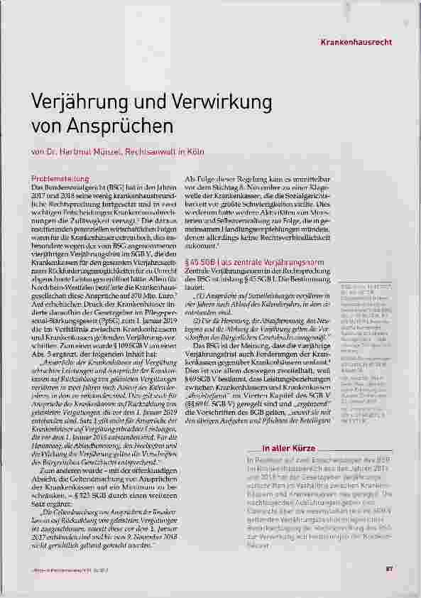 Vorschauseite 1: Verjährung und Verwirkung von Ansprüchen