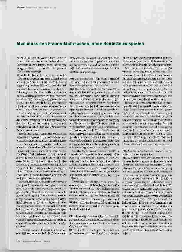 Vorschauseite 1: Man muss den Frauen Mut machen, ohne Roulette zu spielen