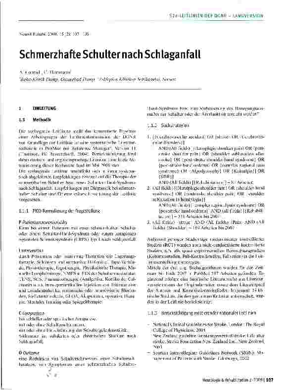 Vorschauseite 1: Schmerzhafte Schulter nach Schlaganfall