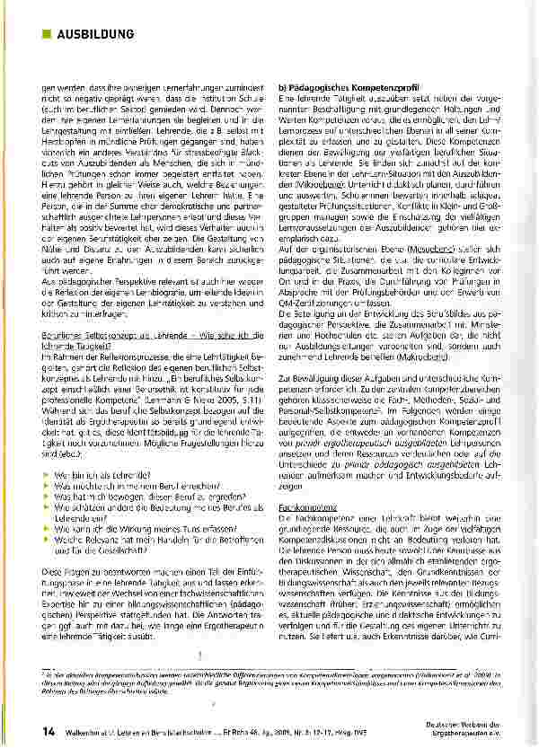Vorschauseite 3: Lehren an Berufsfachschulen für Ergotherapie