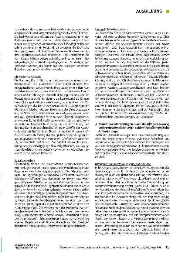 Vorschauseite 4: Lehren an Berufsfachschulen für Ergotherapie