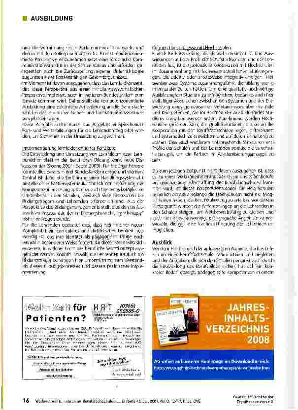 Vorschauseite 5: Lehren an Berufsfachschulen für Ergotherapie