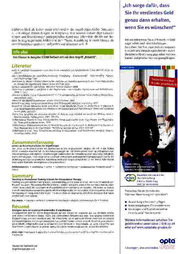 Vorschauseite 6: Lehren an Berufsfachschulen für Ergotherapie
