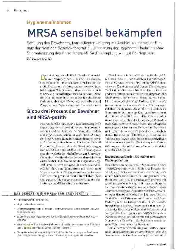 Vorschauseite 1: MRSA sensibel bekämpfen
