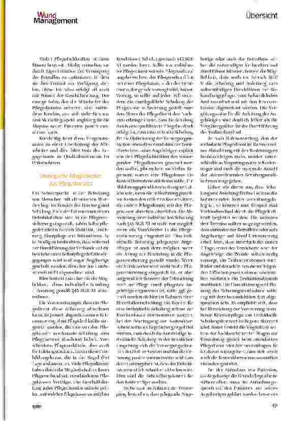 Vorschauseite 2: Optimierte und kostendeckende Versorgung von Patienten mit Dekubitalulzera durch die ambulante Pflege