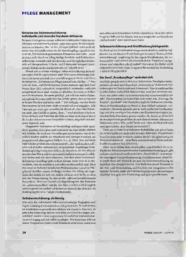 Vorschauseite 5: Selbstwertschätzung in Pflege-Berufen: ein (mit) entscheidender Resilienz-Faktor