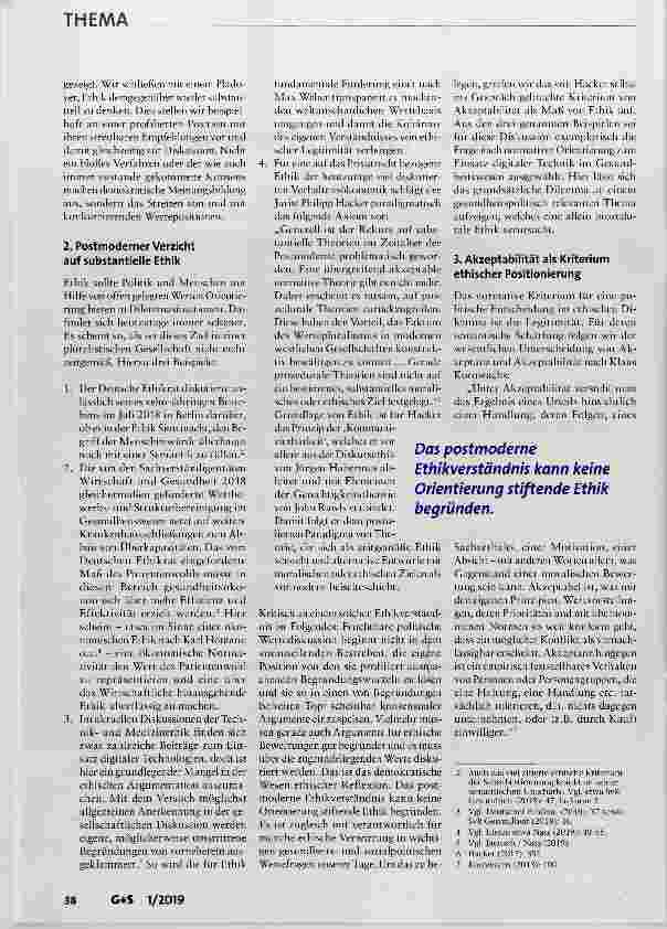 Vorschauseite 2: Substantielle Ethik für substantielle Gesundheitspolitik
