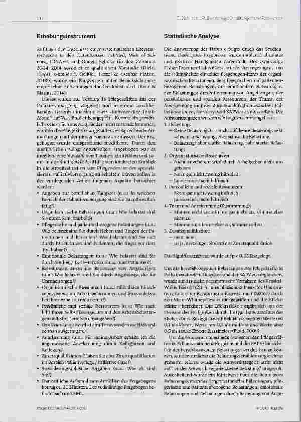 Vorschauseite 4: Belastungen und Ressourcen von Pflegekräften der spezialisierten Palliativversorgung