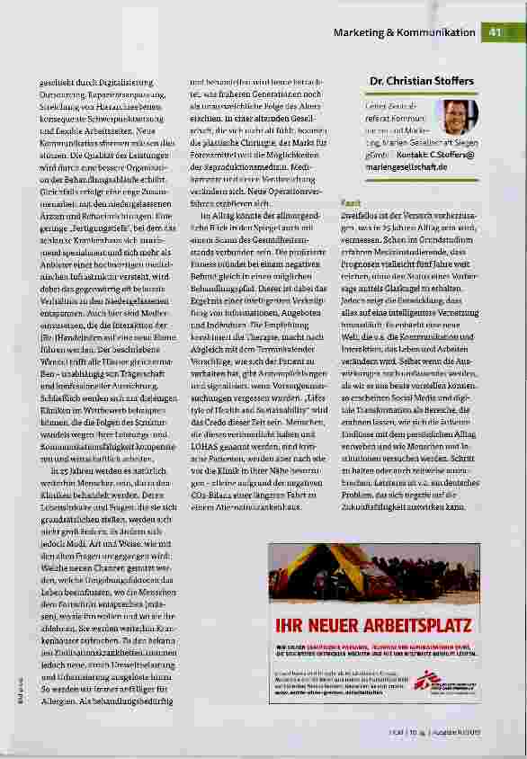 Vorschauseite 2: LOHAS im schmalen Krankenhaus